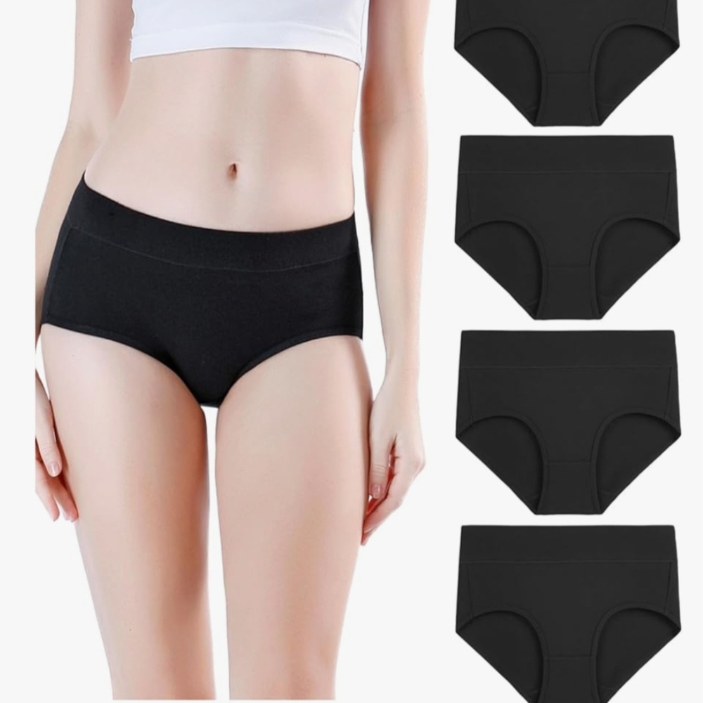 Black Women's Panties Set 5 Pair Low Cut
